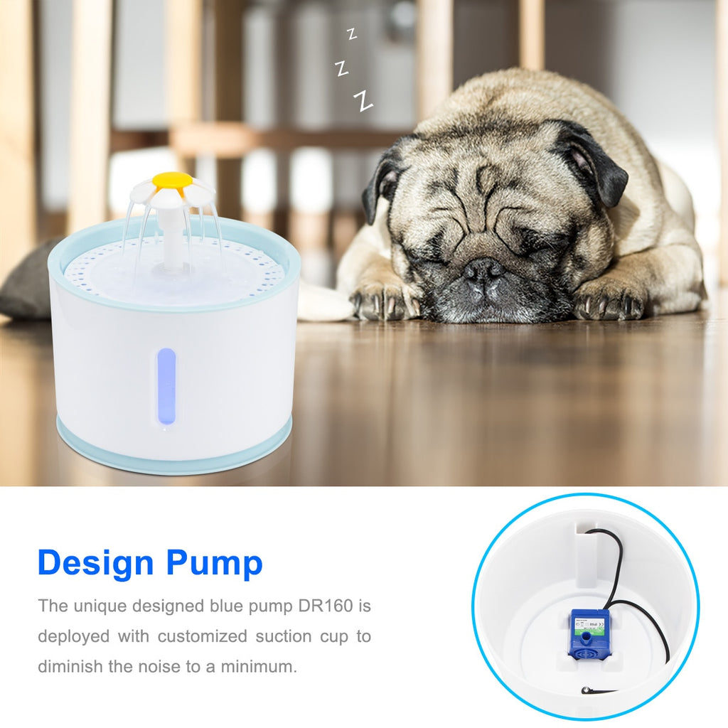 2.4L Automatic Pet Cat Water Fountain with LED Electric USB Dog Cat Pet Mute Drinker Feeder Bowl Pet Drinking Fountain Dispenser