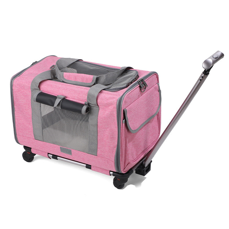Travel Cat Carrier Summer Dog Pet Bag Foldable Cat Pet Box Breathable Portable Pet Trolley Case