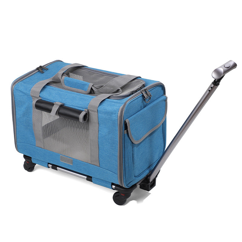Travel Cat Carrier Summer Dog Pet Bag Foldable Cat Pet Box Breathable Portable Pet Trolley Case