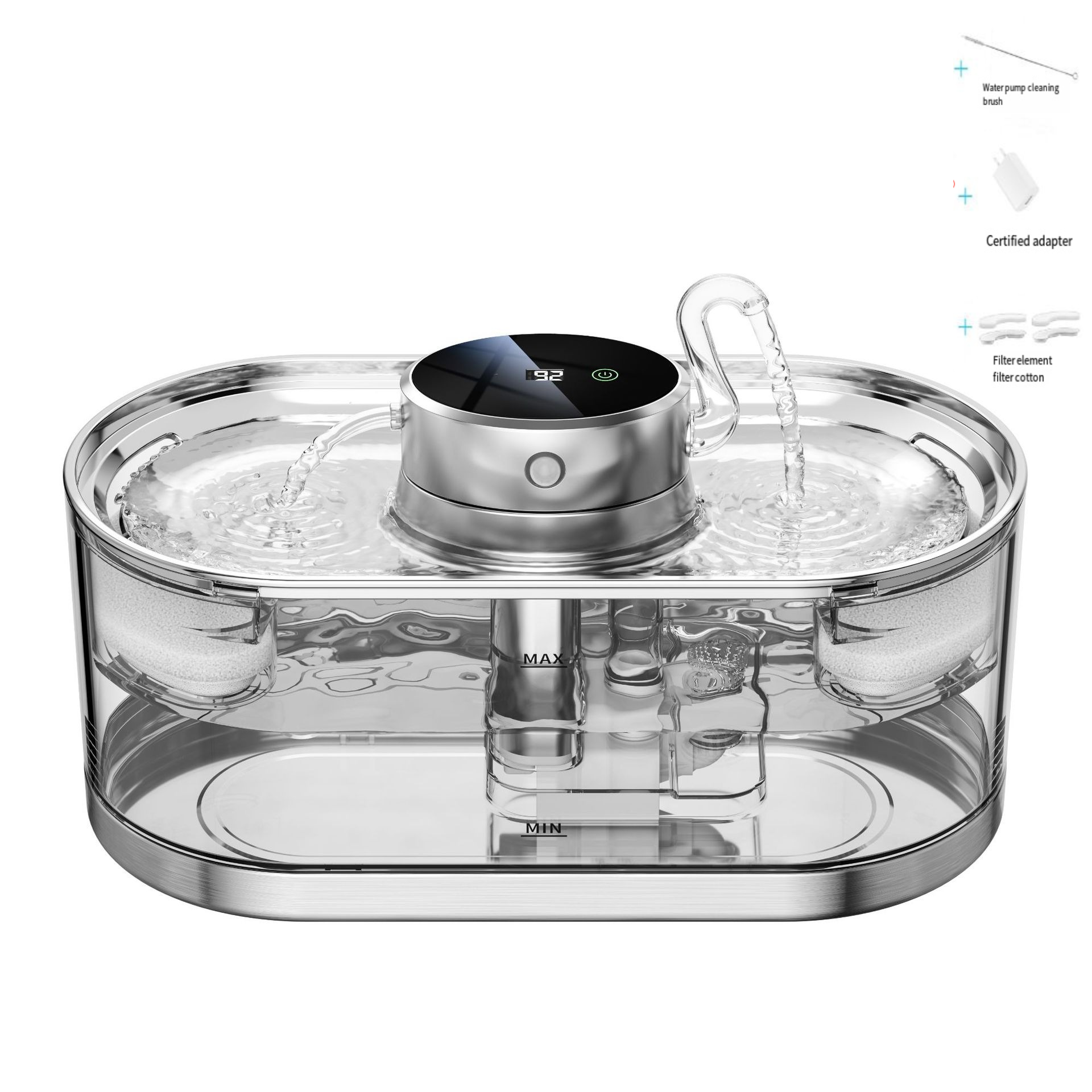 Pet smart water dispenser wireless circulating rechargeable and silent water feeder, not plugged in cat live water dispenser