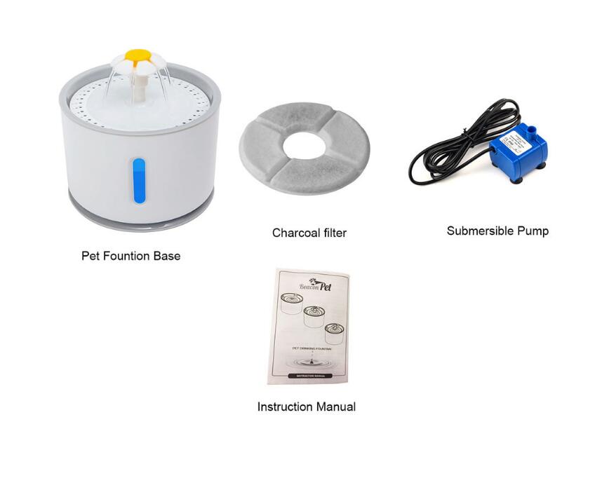 2.4L Automatic Pet Cat Water Fountain with LED Electric USB Dog Cat Pet Mute Drinker Feeder Bowl Pet Drinking Fountain Dispenser